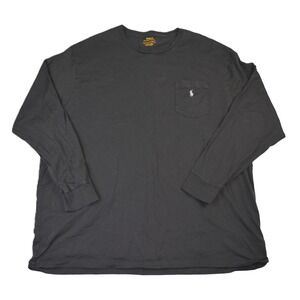 Polo Ralph Lauren Mens 2XLT Long Sleeve Pocket T-Shirt Gray Cotton Tall 2XL